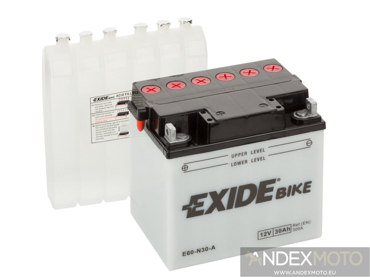 Battery 12V 30Ah E60N30A EXIDE Bike MOTOCYCLE BATTERIES