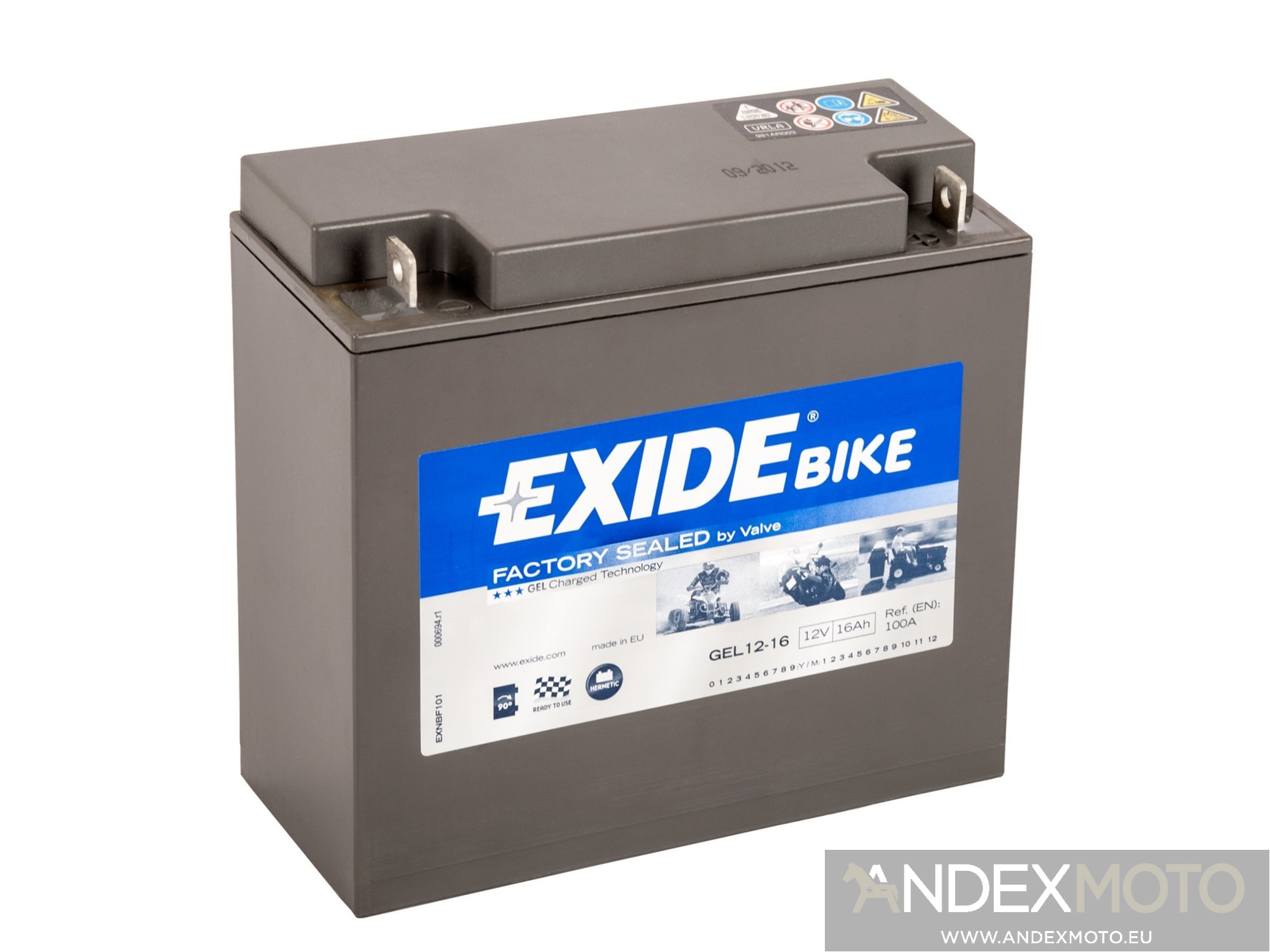 Battery 12V 16Ah GEL1216 EXIDE MOTOCYCLE BATTERIES \ Exide Gel