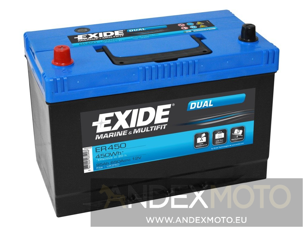 Battery 12V  95Ah EXIDE DUAL ER450