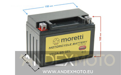 Akumulator AGM (Gel) MT12A-BS 9,5 Ah  Moretti