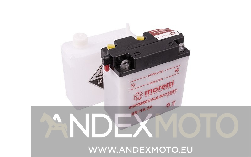 Akumulator kwasowo-ołów. 6N11A-3A 6V 11Ah Moretti