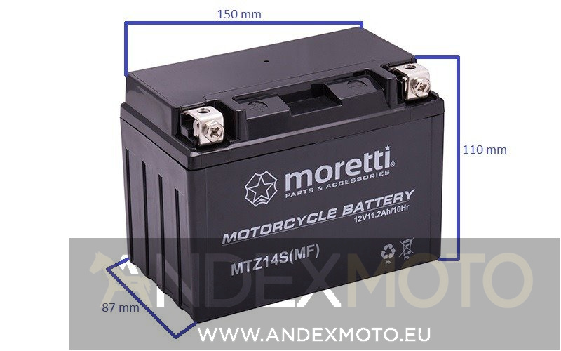 Akumulator AGM (Gel) MTZ14S 11,2 Ah Moretti