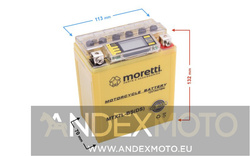 Akumulator AGM I-Gel MTX7L-BS 7Ah Moretti wskaźnik
