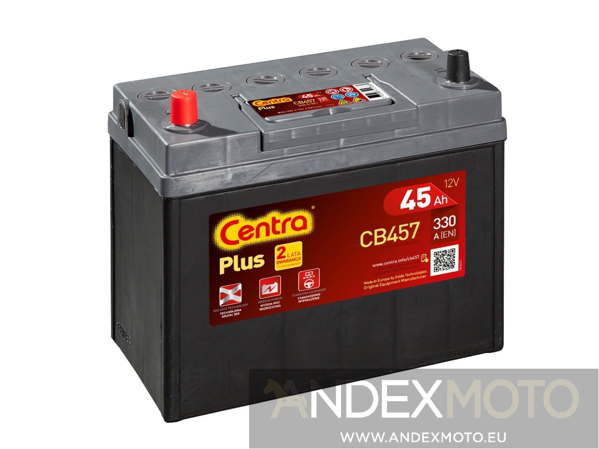 Akumulator 12V 45Ah CENTRA PLUS CB457 S4022 B33