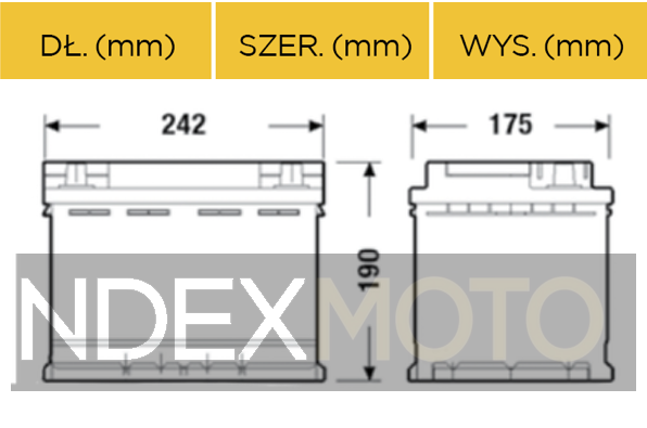 Akumulator 12V 54Ah CENTRA STANDARD CC542