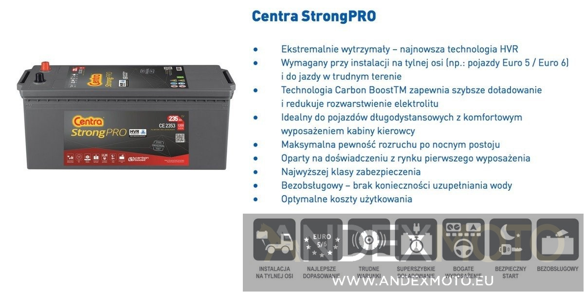 Akumulator 12V 185Ah CENTRA StrongPRO CE1853