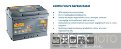 Akumulator 12V 72Ah CENTRA FUTURA CARBON CA722