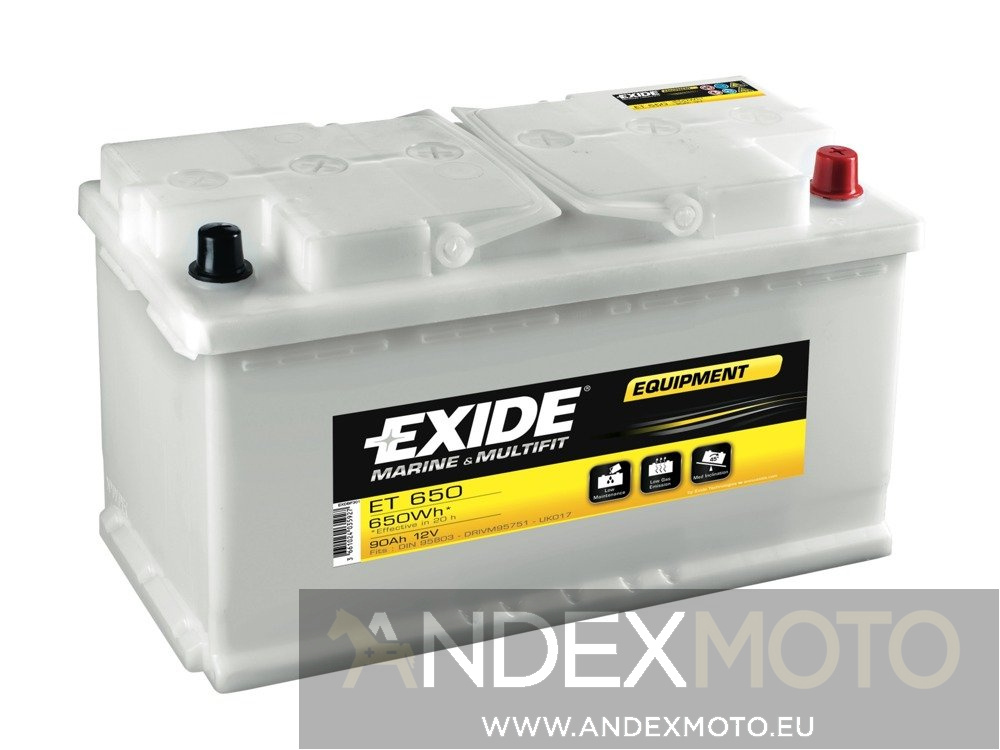 Battery 12V  100Ah EXIDE EQUIPMENT ET650