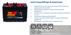 Akumulator  12V 110Ah CENTRA Power PRO AGRI&Construction CJ110B