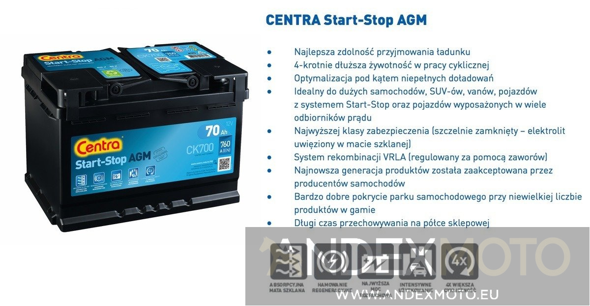 Akumulator 60Ah START-STOP AGM CK600 D52 S6005