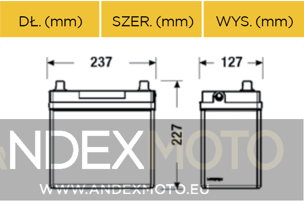Akumulator 12V 45Ah VOLTMASTER 54523