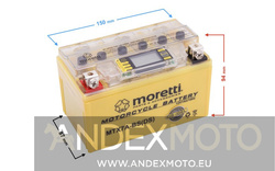 Akumulator AGM I-Gel MTX7A-BS 7Ah Moretti wskaźnik