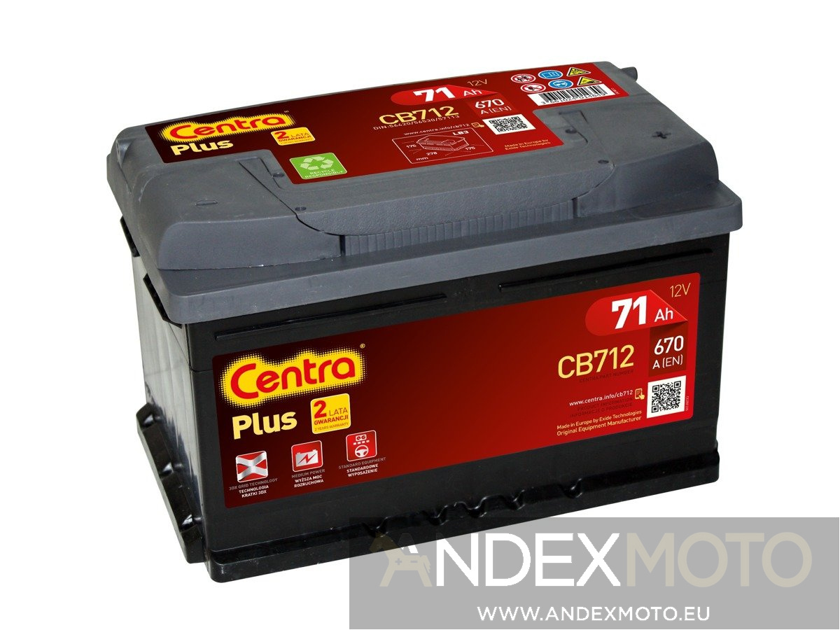 Akumulator 12V 71Ah CENTRA PLUS CB712 S4007 E43