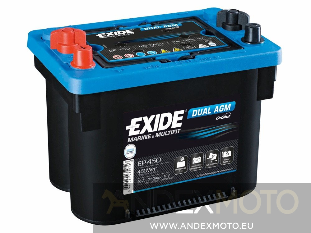 Akumulator 12V  50Ah EXIDE DUAL AGM EP450